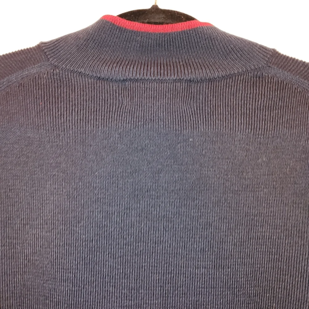 NetJets + Brooks Brothers Navy Blue 1/4 Zip Merino Wool Blend Sweater Size 2XL